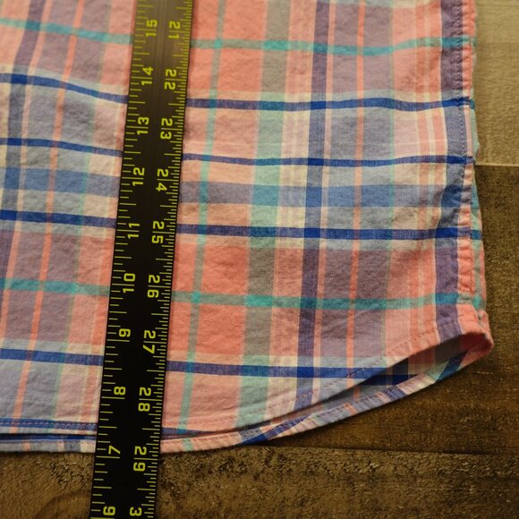Vineyard Vines plaid button down shirt men's medium pink blue plaid - Picture 6 of 13